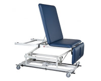 Power Hi-Lo Treatment Table w/ Adjustable Back, Drop Section & Casters, Manual Back, 34"W x 18"-37"H w/ Bar-Activated Control [Bariatric Option]
