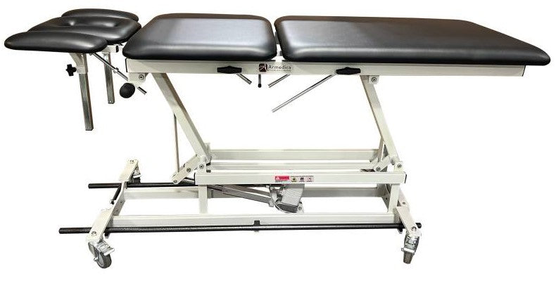 Heavy Duty Power Hi-Lo Treatment Table w/ Elevating Midsection & 5-Section Top (Adjustable Back / Headrest / Armrests. Casters) [Elevating Midsection Option]