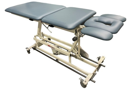 Heavy Duty Power Hi-Lo Treatment Table w/ Elevating Midsection & 5-Section Top (Adjustable Back / Headrest / Armrests. Casters) [Elevating Midsection Option]