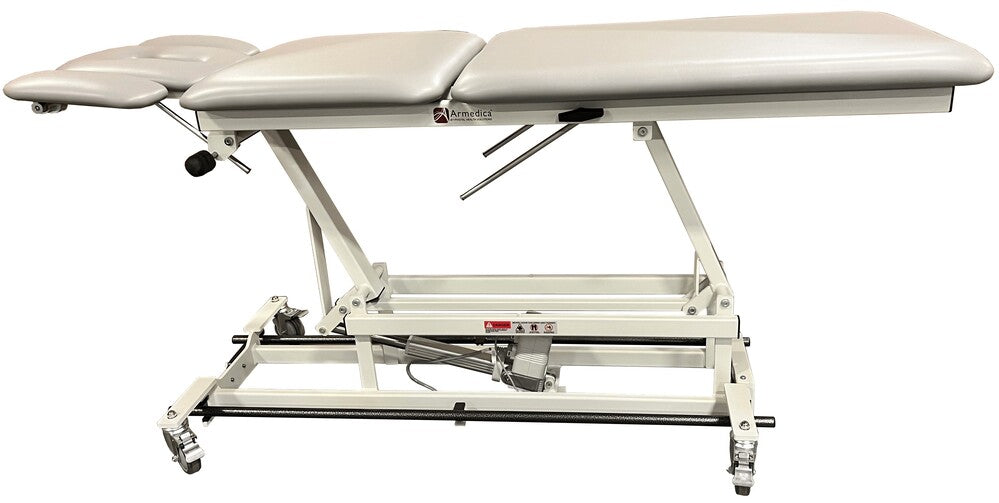 Power Hi-Lo Treatment Table w/ 5-Section Top / Tilt. Adjustable Back / Headrest / Armrests w/ Casters