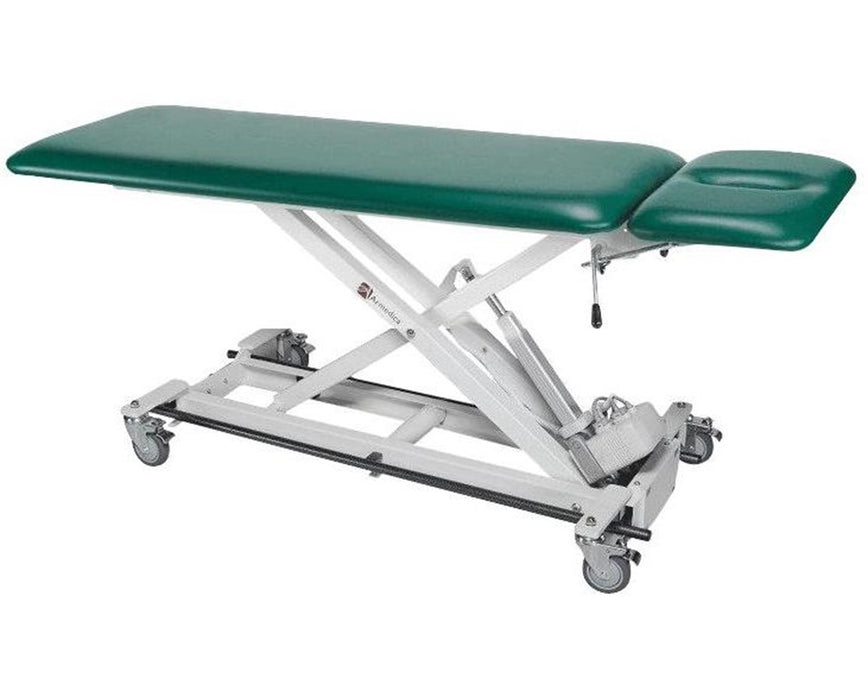 Hi-Lo Treatment Table with Bar Activated Height Control & Two Section Top