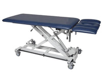 Power Hi-Lo Treatment Table. Flat Top w/ Adjustable Headrest & Casters (Armrests Options)