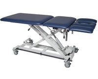 Treatment Table w/ 5-Section Top. Adjustable Back / Headrest / Armrests, Bar Activated Control & Casters