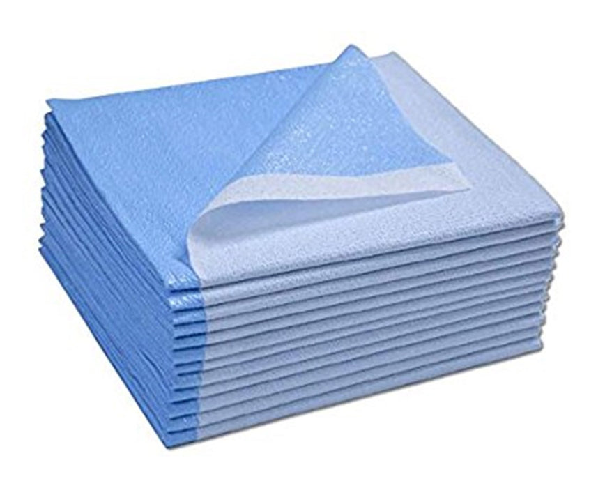 Stretcher Sheets, 1-Ply Tissue/Poly 40" x 48" - Blue - 100/Case