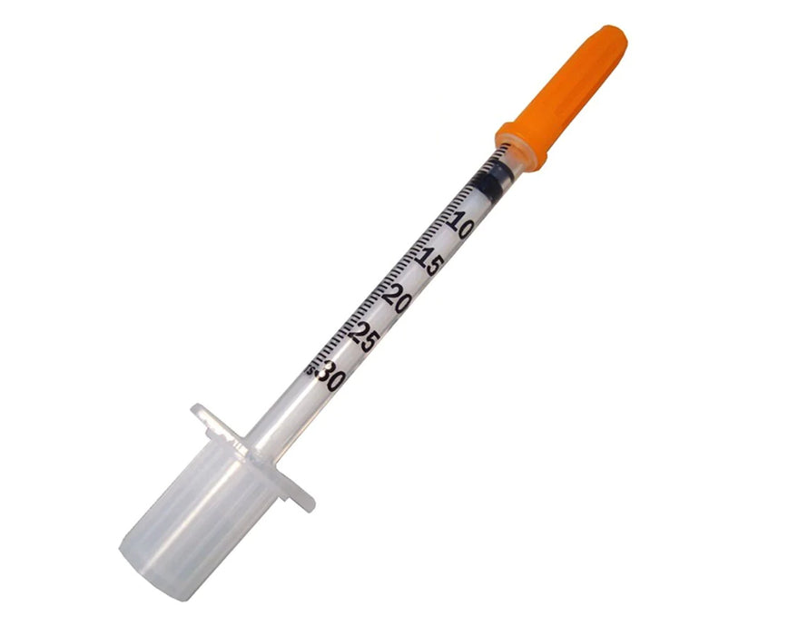 0.3 mL Insulin Syringes w/ Ultra-Fine 31G x 6mm Needle, Half-Unit Scale (500/case)