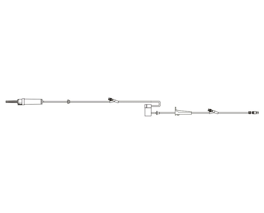 Medsystem III Infusion Set, Low Sorbing, 2 Needle-Free Valves, Check Valve, 115" Length, 50/cs