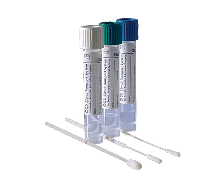 ESwab Regular Collection Kit w/ Liquid Amies, White Screw-Cap Tube, 1 Regular-Sized Flocked Applicator Swab, 50/Pk