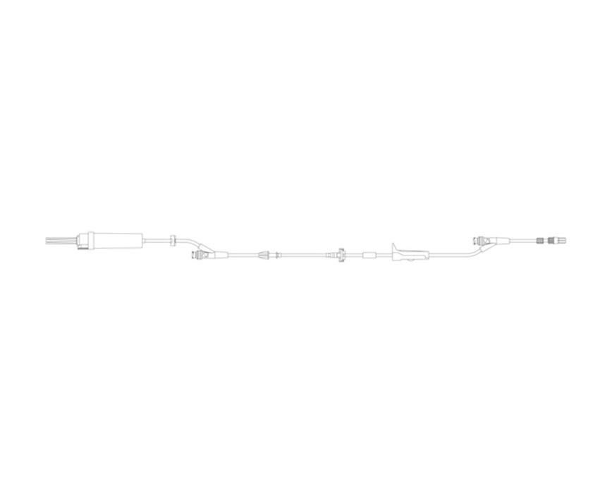 Alaris Pump Infusion Set w/ 2 SmartSite Needle-Free Valves, Luer Lock, 20 Drops, 117” L, 25 mL PV - 20/Cs (Sterile)