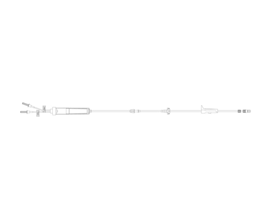 Alaris Infusion Set w/ 180 Micron Filter, Male Luer Lock, 1 SmartSite Needle-Free Valve, 3 Clamps, 121” L, Non-Vented - 10/Cs (Sterile)