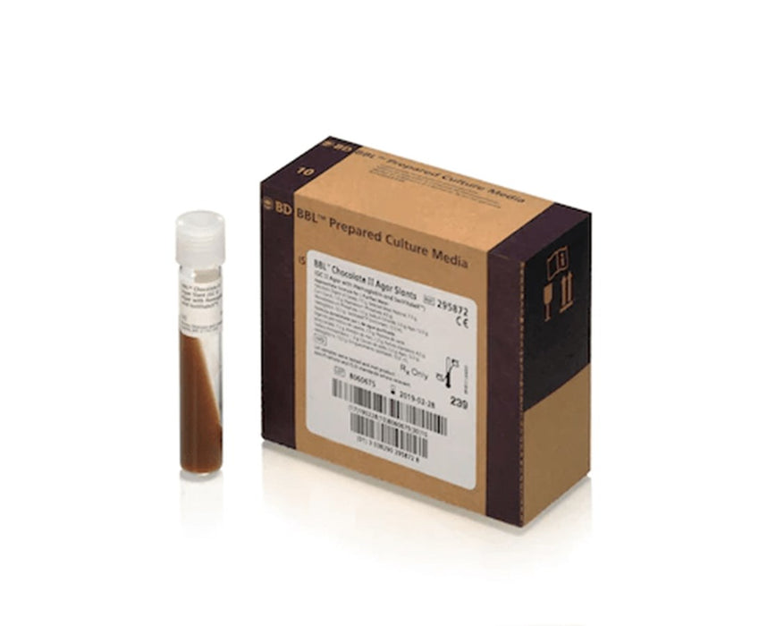 BD BBL Chocolate II Agar Slants Tube Culture Media - Save at — Tiger ...