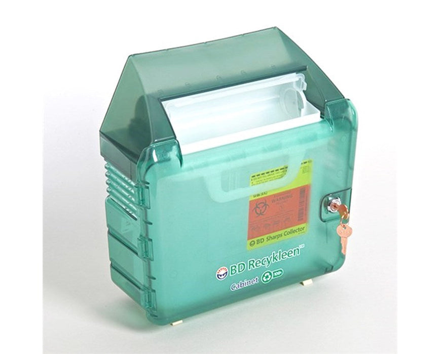 Recykleen Sharps Wall Cabinet 5.4 Qt. Green