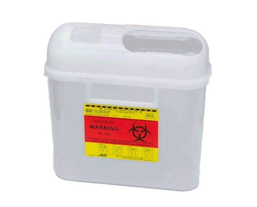 Patient Room Biohazard Sharps Disposal Container w/ Counterbalanced Door - Pearl (1/ea)