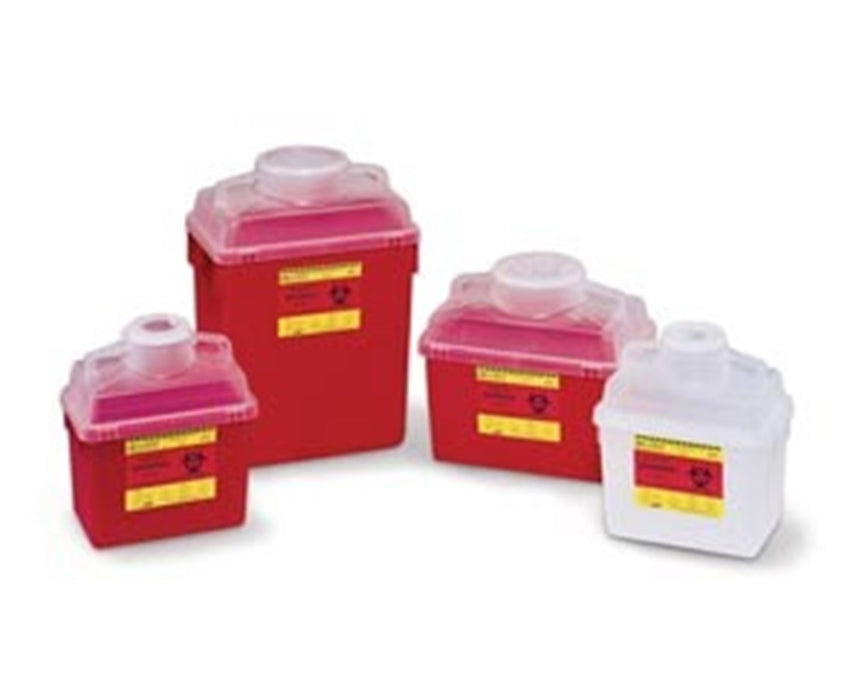 Multi-Use Nestable Biohazard Sharps Disposal Container w/ Funnel Clear Top 14 Qt, Regular (20/Case)