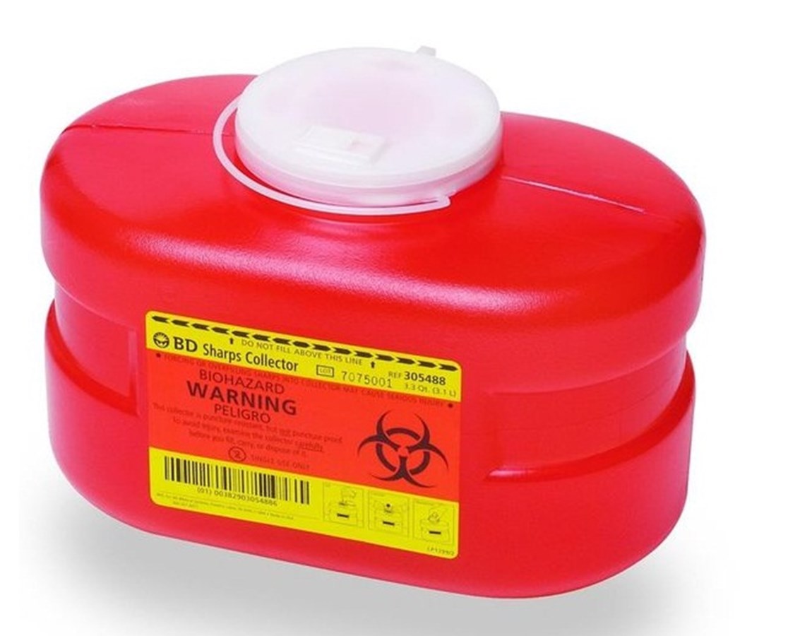 Multi-Use Biohazard Sharps Disposal Container 3.3 Qt - Regular Funnel ...