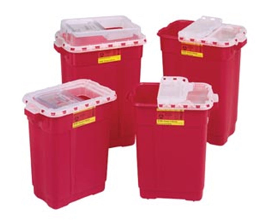 Extra Large Biohazard Sharps Disposal Container Hinged Top w/ Gasket 9 Gal (8/Case)