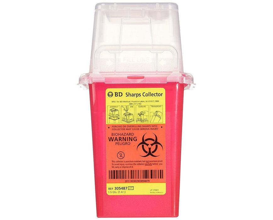 Phlebotomy Sharps Disposal Container 1.5 Qt (36/Case)