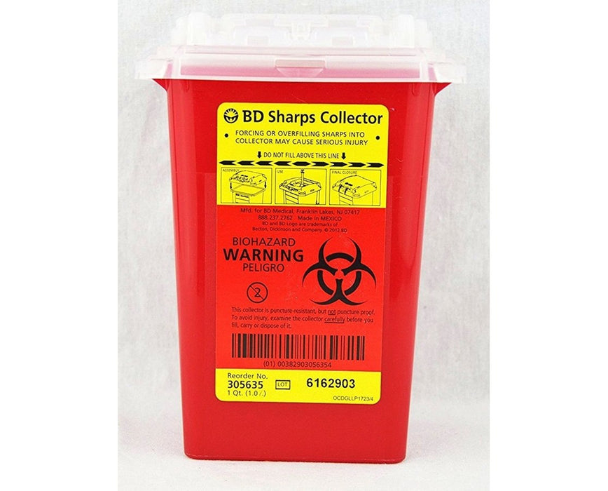 Phlebotomy Sharps Disposal Container 1 Qt (60/Case)