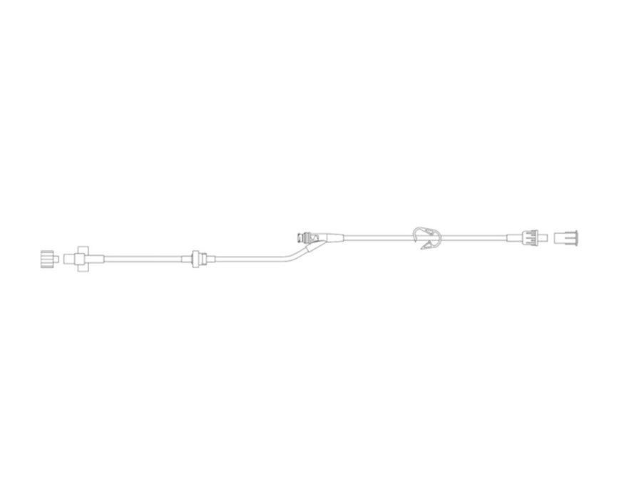 Standardbore Alaris PCA Module Extension Set w/ Clamp, Luer Lock, SmartSite Needle-Free Valve, 7" L - 100/Cs