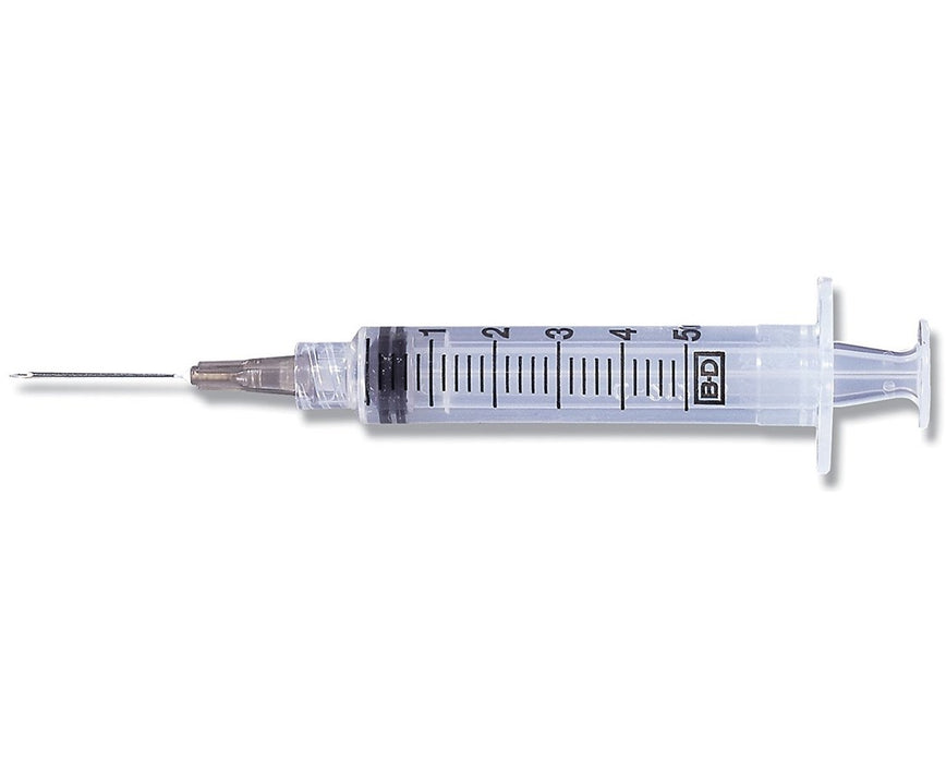 5 mL Luer-Lok Syringes with PrecisionGlide Needles - 21G x 1", 100/Box