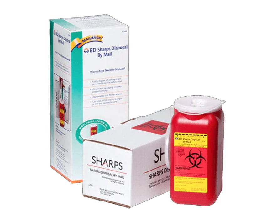 Biohazard Sharps Disposal Collector by Mail Kit, 1.4 Qt (12/cs)