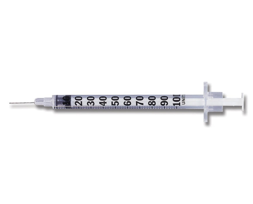 Insulin Syringe with Permanently Attached Needle, 1 mL (500/Case)