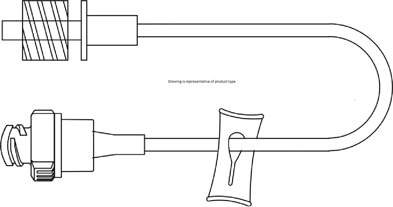 Extension Sets w/ Q-Syte Luer Access Split-Septum 6" Small Ext, Spin Nut, 2 L/hr, 0.25 ml