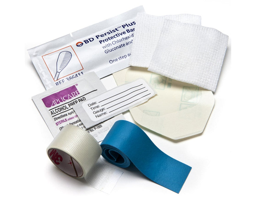 IV Start Pak Site Prep Kits with Framed Tegaderm IV Dressing, Drape & Label, 200/Case