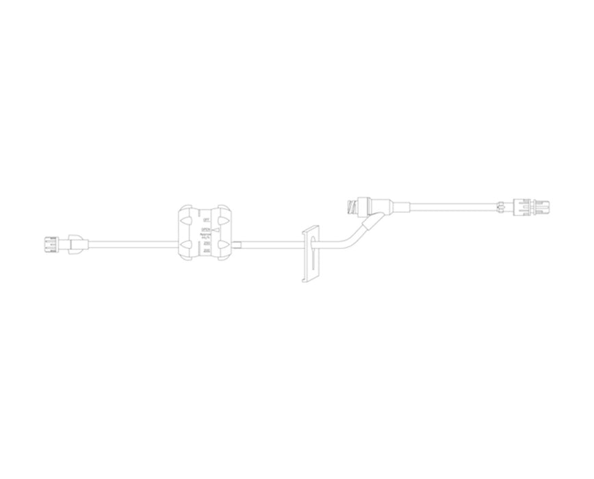 IV Extension Set w/ Flow Regulator, 1 Clamp, 1 NAC-Y Needle-Free Valve, Luer Lock, 23" L - 50/Cs