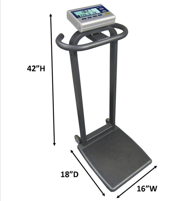 ADA Portable Tilt & Roll Handgrip BMI Scale. 750 lbs Capacity