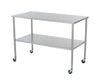 Stainless Steel Instrument Table w/ Double Shelves - 30