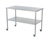 Stainless Steel Instrument Table w/ Double Shelves. 60