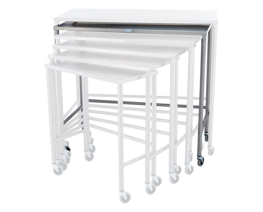 1 pc. Stainless Steel Nested Instrument Table - 44" W x 40" H x 22" D