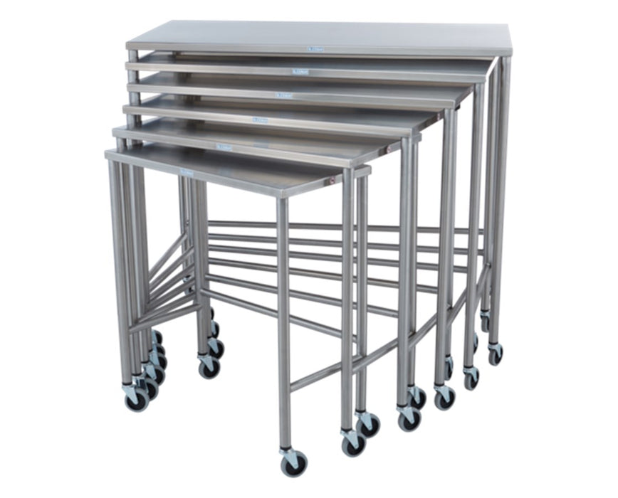 6 pcs. Stainless Steel Nested Instrument Tables - 1 of Each Size
