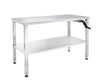 Stainless Steel Manual Adjustable Height Instrument Table w/ Double Shelves - 48