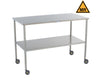 Stainless Steel MR Conditional Instrument Table w/ Double Shelves - 72
