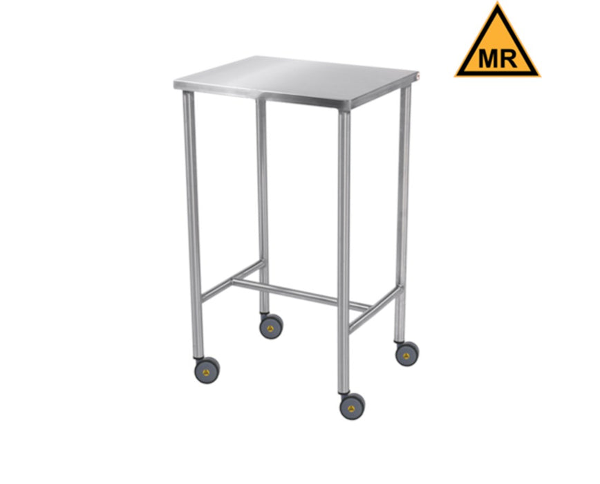 Stainless Steel MR Conditional Instrument Table w/ Single Shelf - 20" W x 16" D