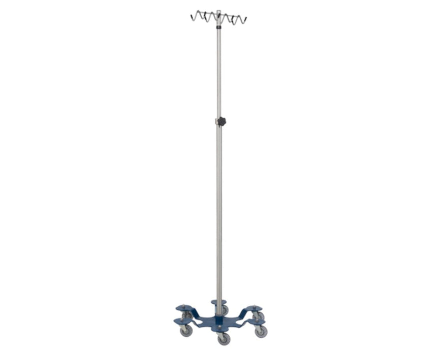 6-Leg Stainless Steel IV Stand w/ Powder-Coated Base & 8 Hooks