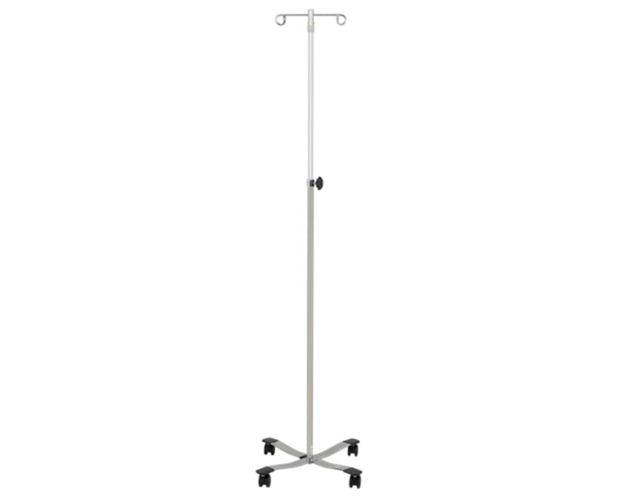 4-Leg Heavyweight Chrome IV Stand w/ Tru-Lock & 2 Removable Hooks