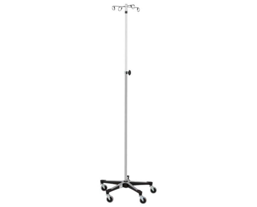 5-Leg Heavy-Duty Chrome IV Stand w/ 3" Hard Rubber Caster & 4 Hooks