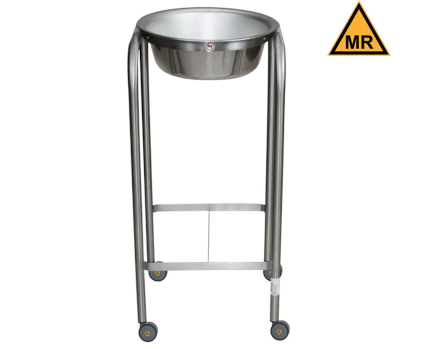 Stainless Steel MR Conditional Solution Stand w/ Single Basin & H-Brace
