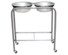 Stainless Steel Solution Stand w/ Double Basins