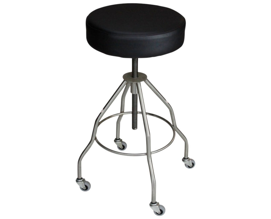 Stainless Steel Passaic Revolving Exam Stool w/ Rubber Casters