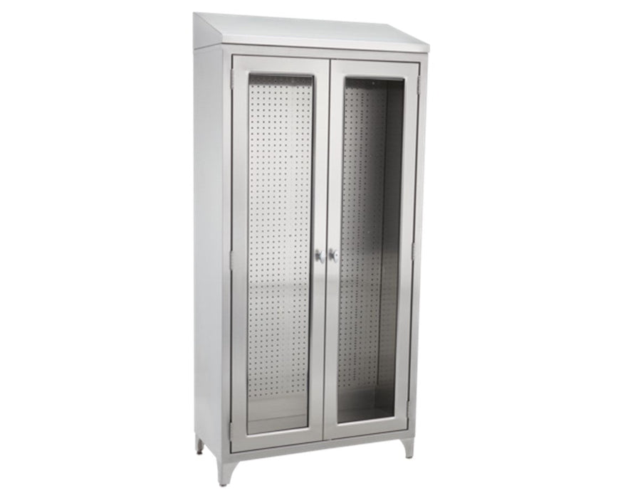 Stainless Steel Freestanding Pegboard Cabinet - 35 5/8" Wide