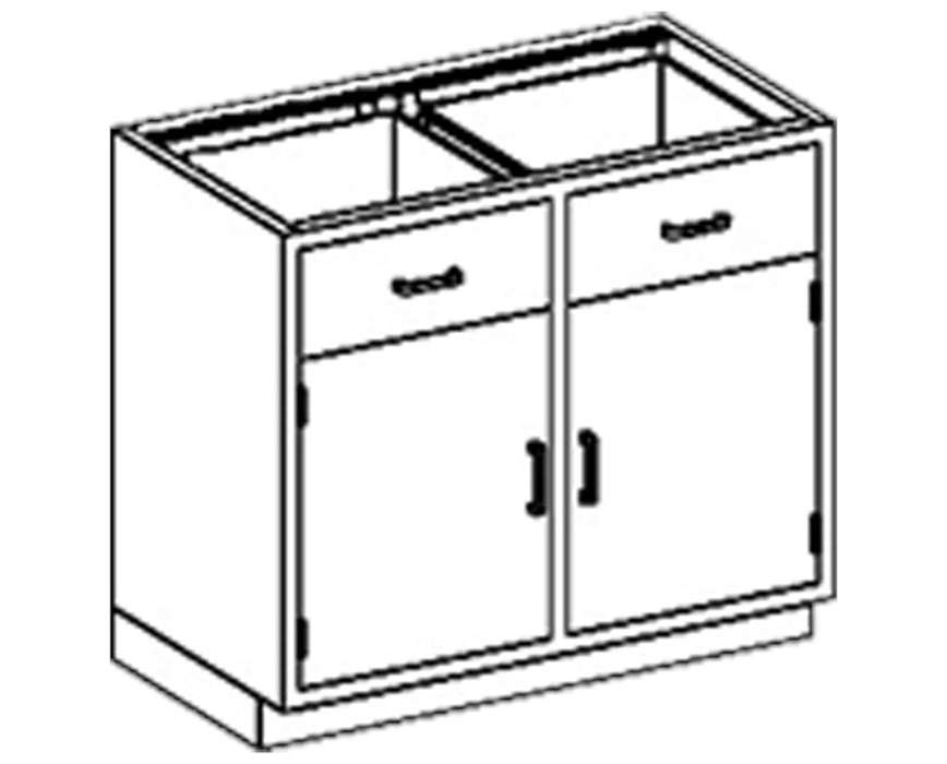 35"W Stainless Steel Base Cabinet w/ 2-Doors & 2-Drawers