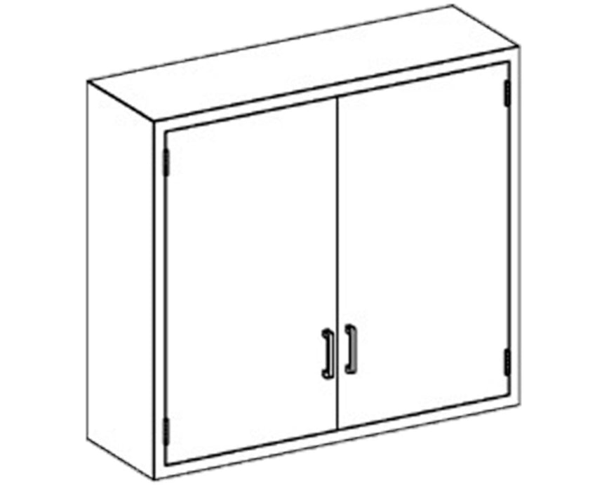 35"W Stainless Steel Wall Cabinet w/ 2 Swinging Steel Doors