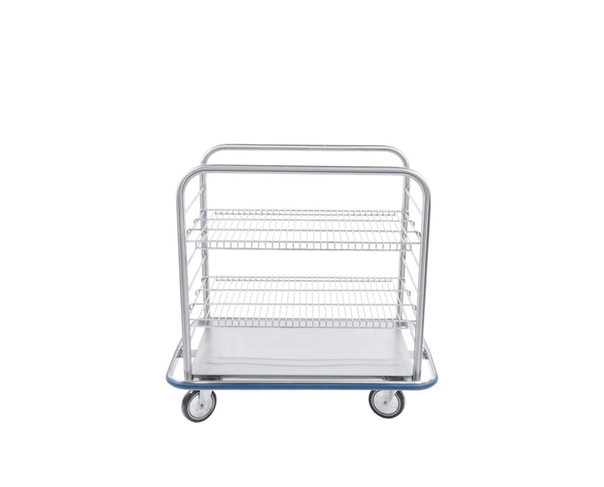 Stainless Steel Surgical Open Case Cart w/ Wire Shelves