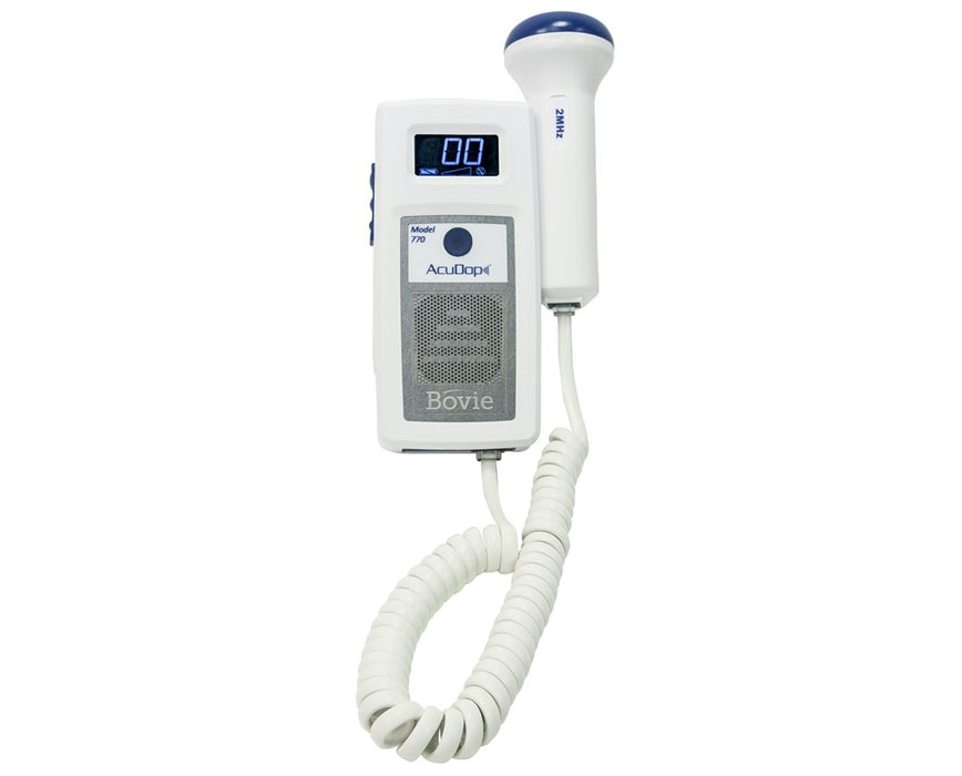 AcuDop II Obstetric Doppler w/ Display & 3MHz Waterproof OB Probe, Rechargeable