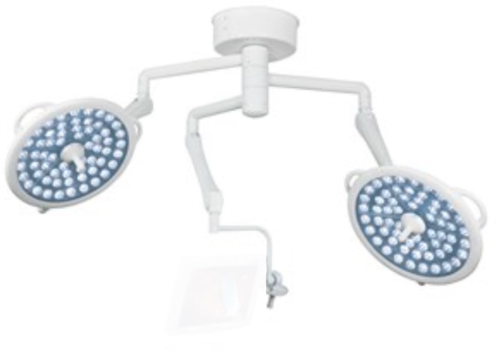 Double Ceiling Mount System II LED Surgical Light - 130K Lux Light w/ Monitor Arm