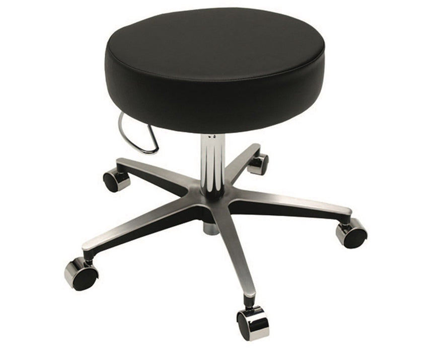 Century Exam Stool Extended Height with Vacuum Upholstery & Footring