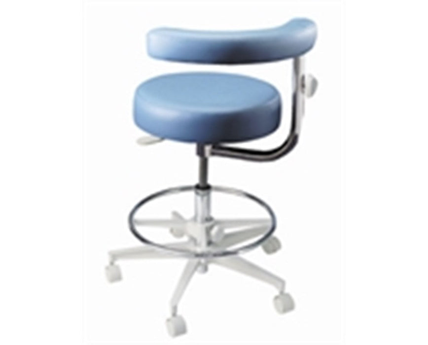 2000 Dental Standard Stool w/ Seamless Upholstery, Adjustable Foot Ring and Right Body Support